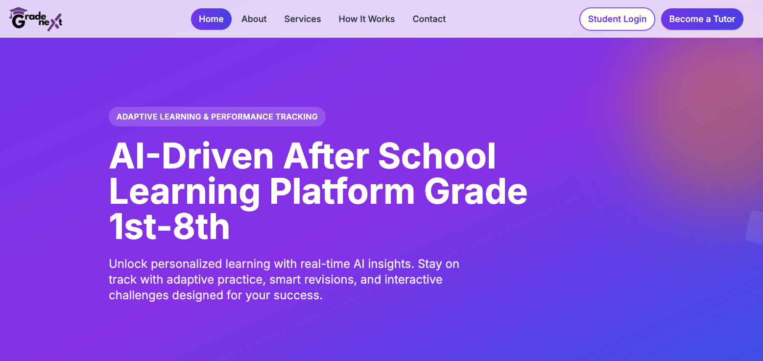 GradeNext AI Learning Platform Development